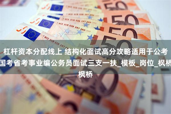 杠杆资本分配线上 结构化面试高分攻略适用于公考国考省考事业编公务员面试三支一扶_模板_岗位_枫桥